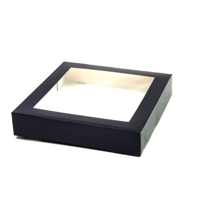 Pudełko papierowe CZARNE SUSHI 250/250/50 klejone+okno A'50 /P9785/