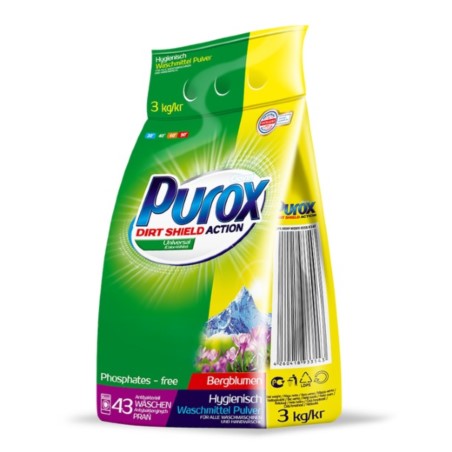 Proszek do prania PUROX Universal Color&White 3kg folia