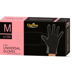 Rękawice polimerowe M CLARINA 100szt/op czarne